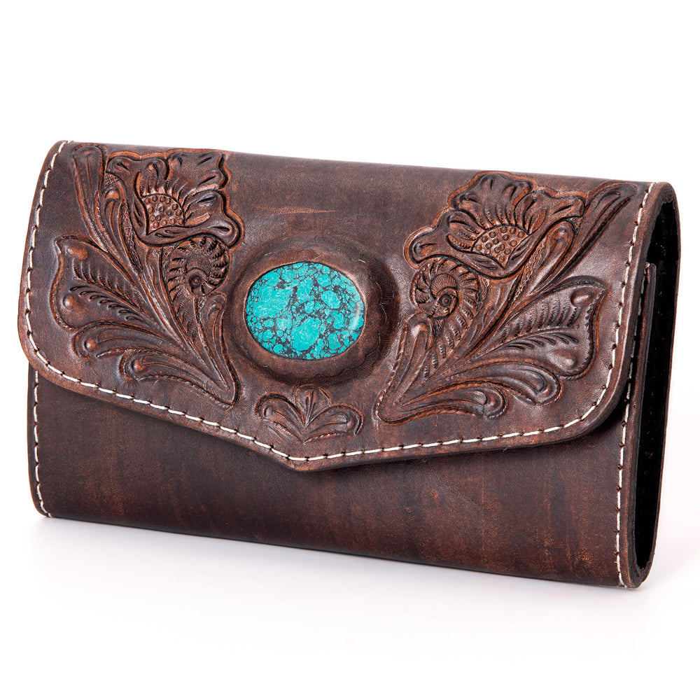 American Darling Wallet Hand Tooled Genuine Leather Western Women Bag | Handbag Purse Wristlet Travel Clutch