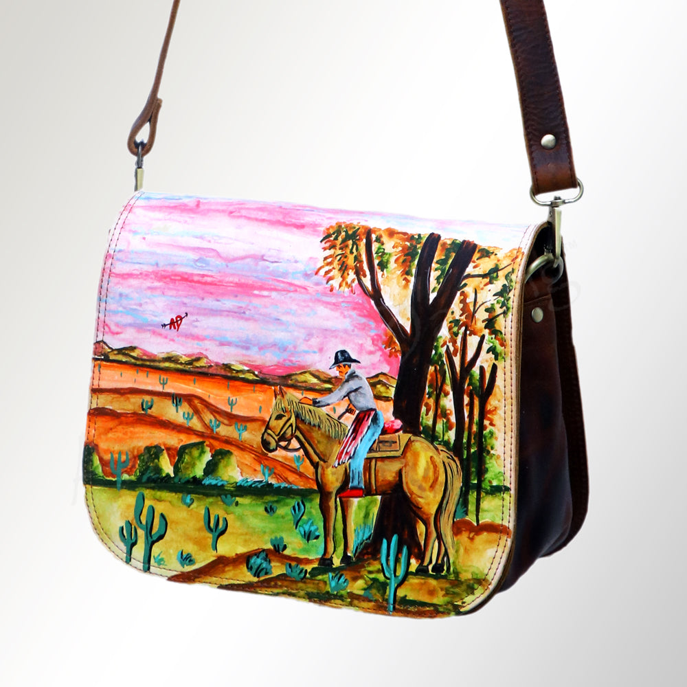 American Darling Messenger Full Grain Genuine Leather Western Women Bag Handbag Purse | Cute