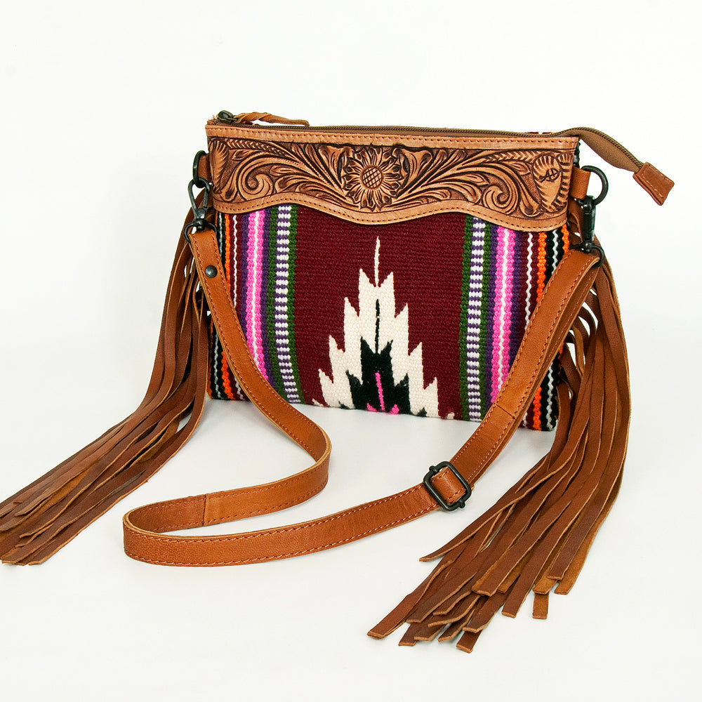 American Darling Cross Body Hand Tooled Saddle Blanket Genuine Leather Western Women Bag Handbag Purse | Crossbody for Cute