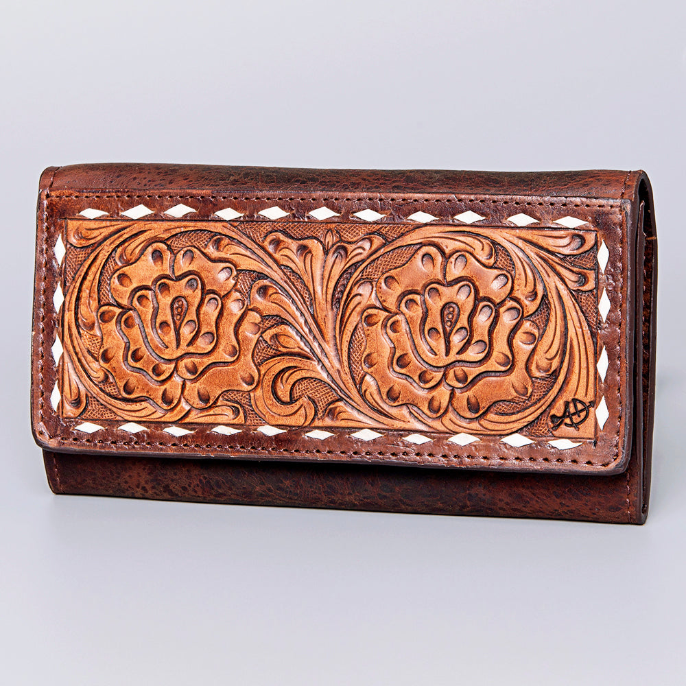 American Darling Wallet Hand Tooled Genuine Leather Western Women Bag | Handbag Purse Wristlet Travel Clutch