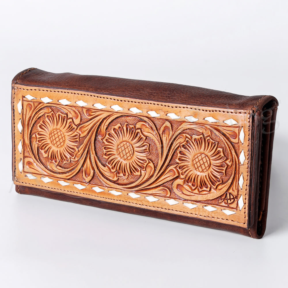 American Darling Wallet Hand Tooled Genuine Leather Western Women Bag | Handbag Purse Wristlet Travel Clutch