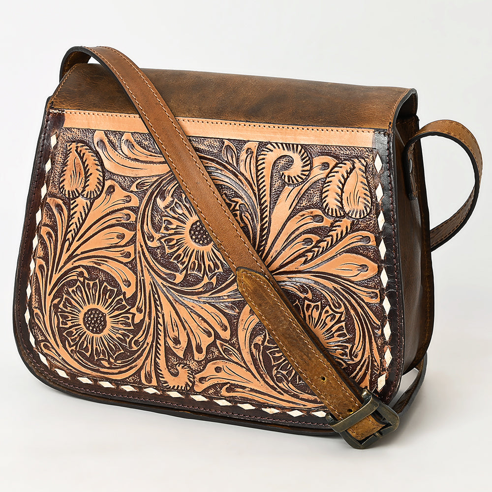 American Darling Cross Body hand tooled Full Grain Genuine Leather Western Women Bag Handbag Purse | Crossbody for Cute