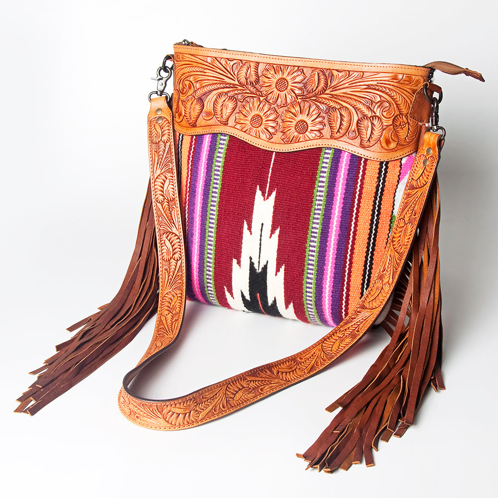American Darling Signature Crossbody Hand Tooled Saddle Blanket Genuine Leather Women Bag Western Handbag Purse