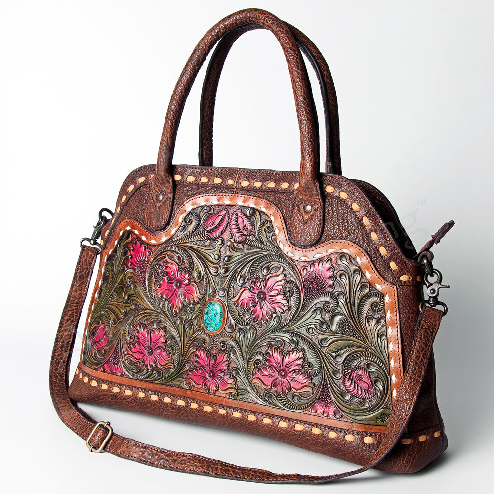 American Darling Tote Hand Tooled Genuine Leather Women Bag Western Handbag Purse