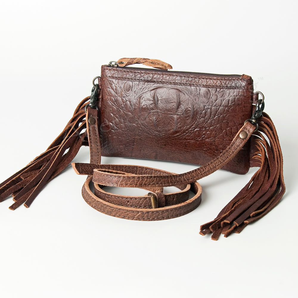 American Darling Coin Purse Crocodile Embossed Genuine Leather Western Women Bag | Handbag Wallet Purses for