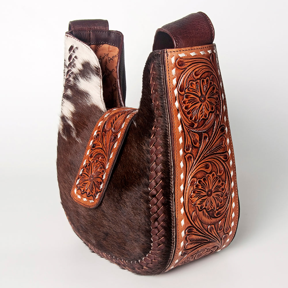 American Darling Hobo Hand Tooled Hair On Genuine Leather Western Women Bag | Handbag Purse Bags for Cute