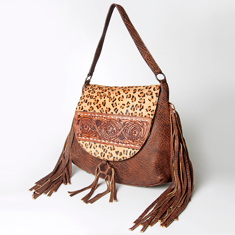 American Darling Messenger Hand Tooled Hair On Genuine Leather Western Women Bag Handbag Purse