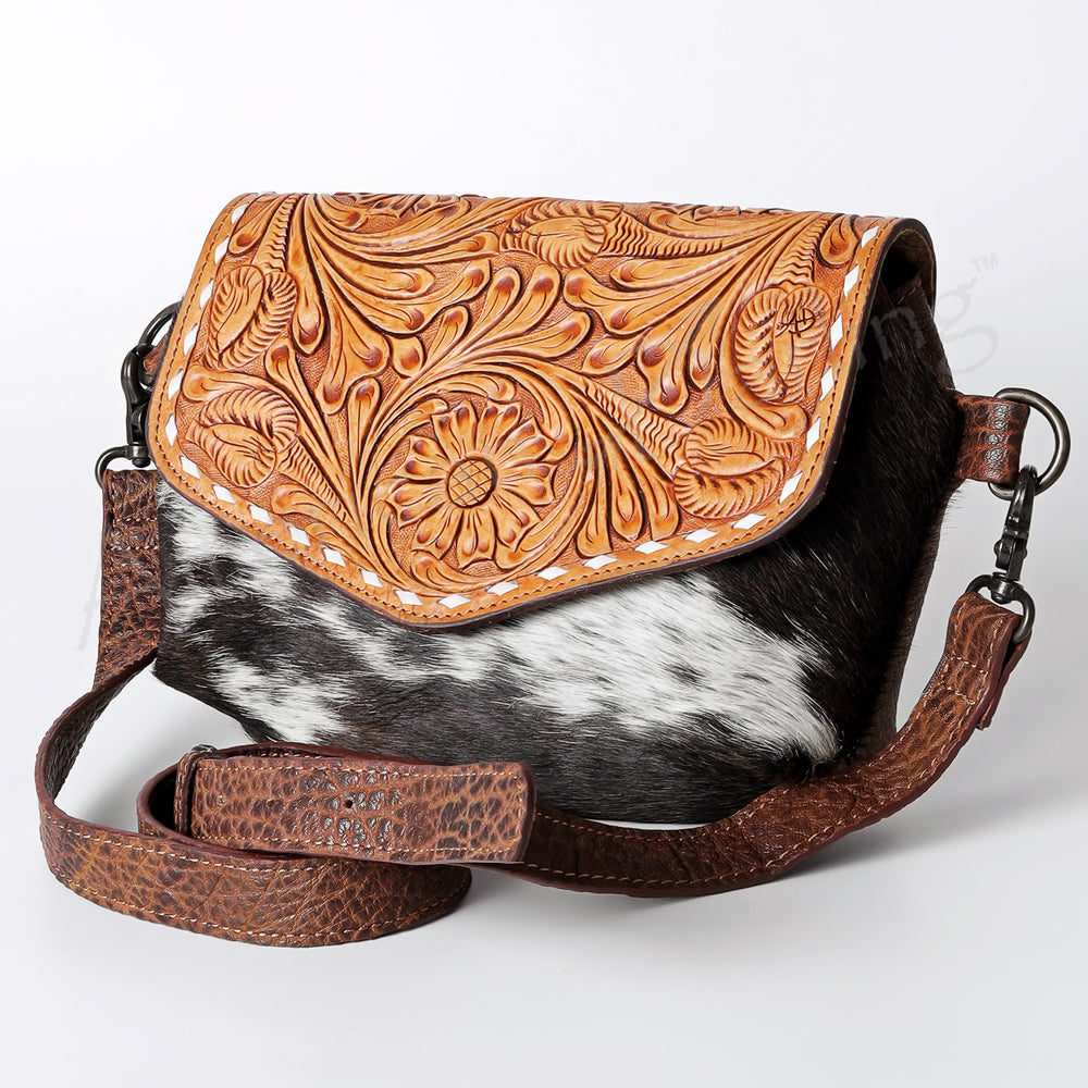 American Darling Cross Body Hand Tooled Hair-OnGenuine Leather women bag western handbag purse