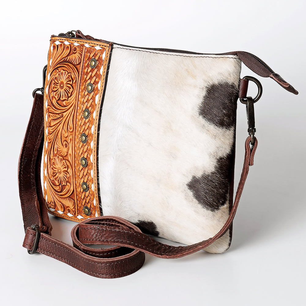 American Darling Crossbody Hand Tooled Hair-On Genuine Leather Women Bag Western Handbag Purse