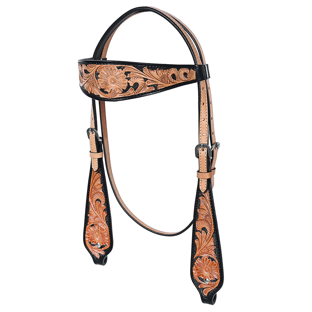 Hilason Western American Leather Horse Tack Set Tan