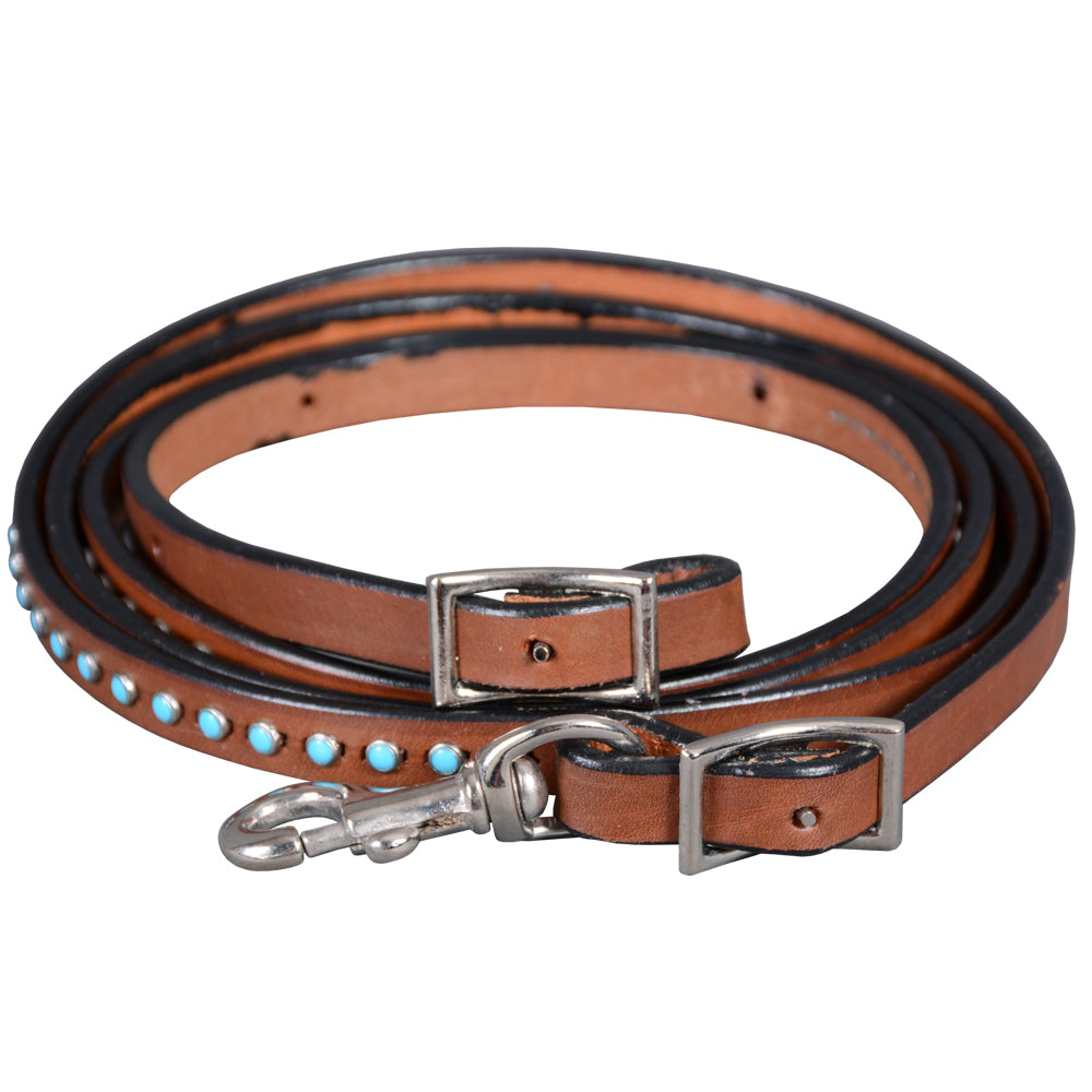 BAR H EQUINE Western Leather Horse Rein With Adjustable Buckle | Reins for Horses