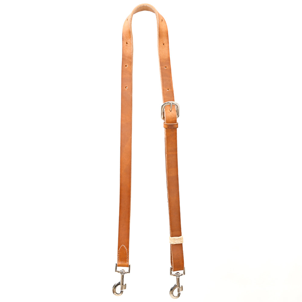 Bar H Equine Horse Genuine Leather Tie Downs Snap Ends Tan