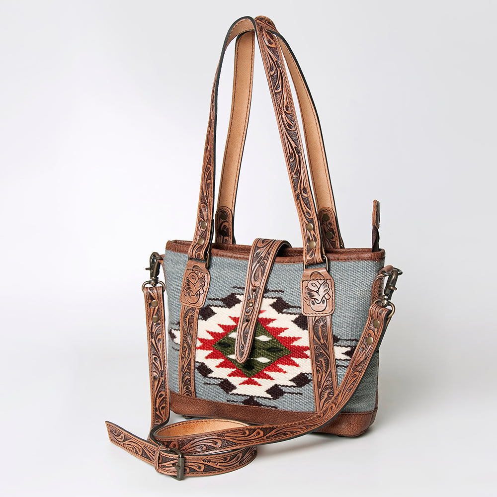 American Darling Tote Hand Tooled Saddle Blanket Genuine Leather Western Women Bag Handbag Purse | Travel Bags College Casual