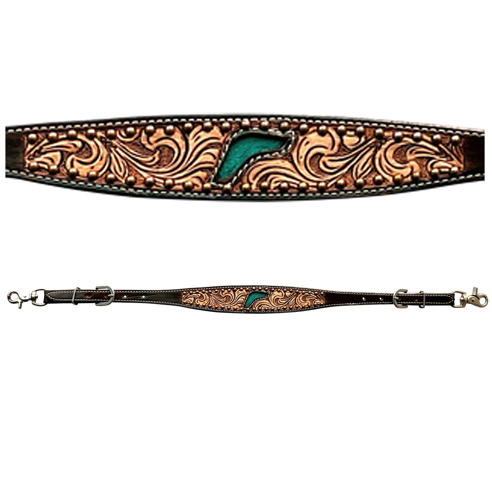 Bar H Equine American Leather Horse Saddle Tack One Ear Headstall | Breast Collar Browband Wither Strap Set for Horses BER114