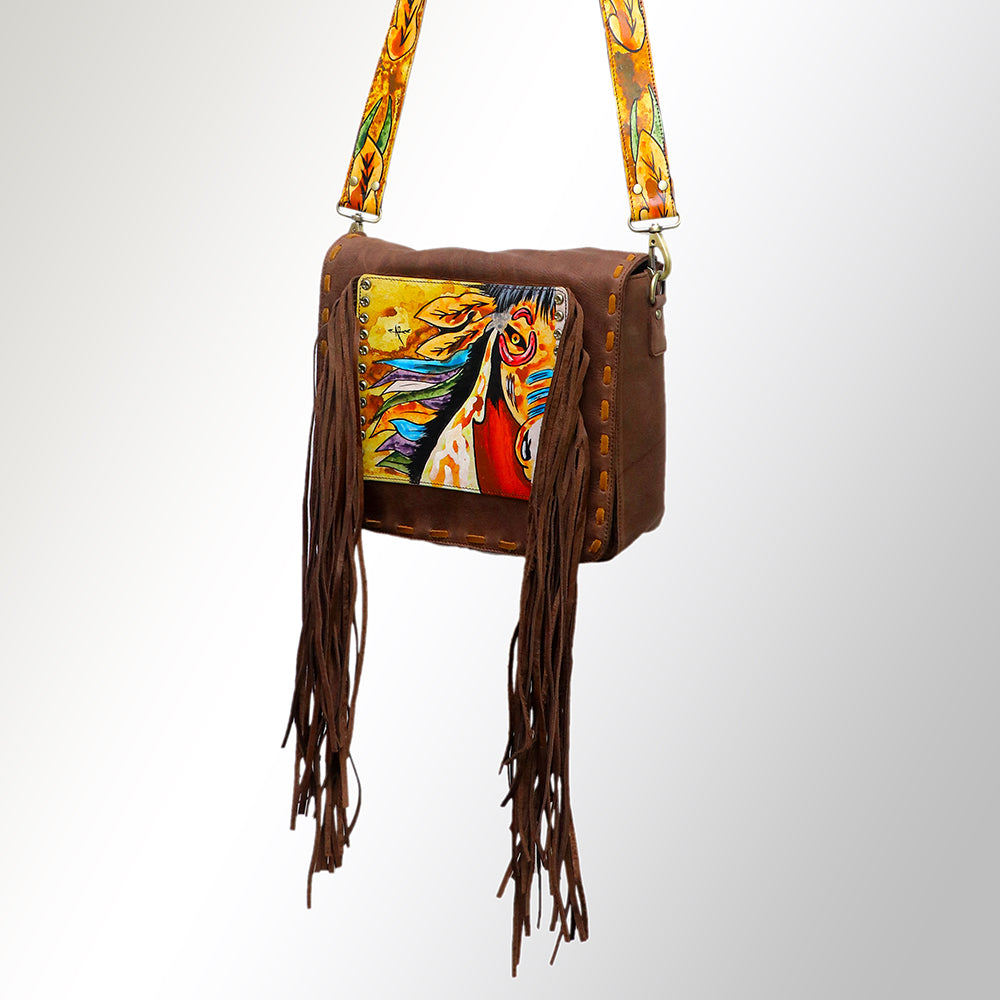 American Darling Crossbody Hand Painted Full Grain Genuine Leather Western Women Bag Handbag Purse