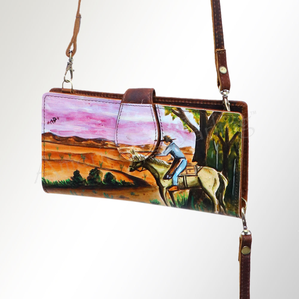 American Darling Wallet Full Grain Genuine Leather Western Women Bag | Handbag Purse Wristlet Travel Clutch