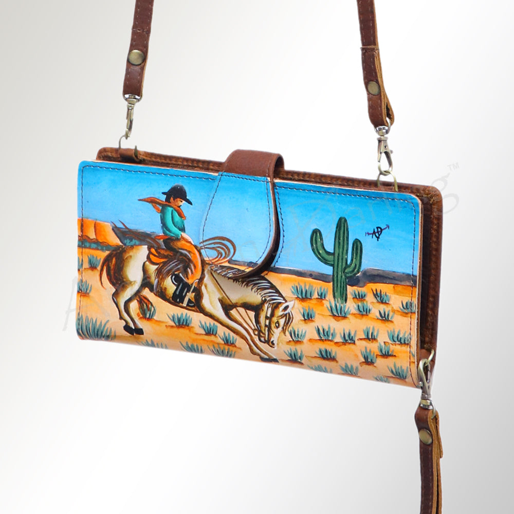 American Darling Wallet Full Grain Genuine Leather Western Women Bag | Handbag Purse Wristlet Travel Clutch