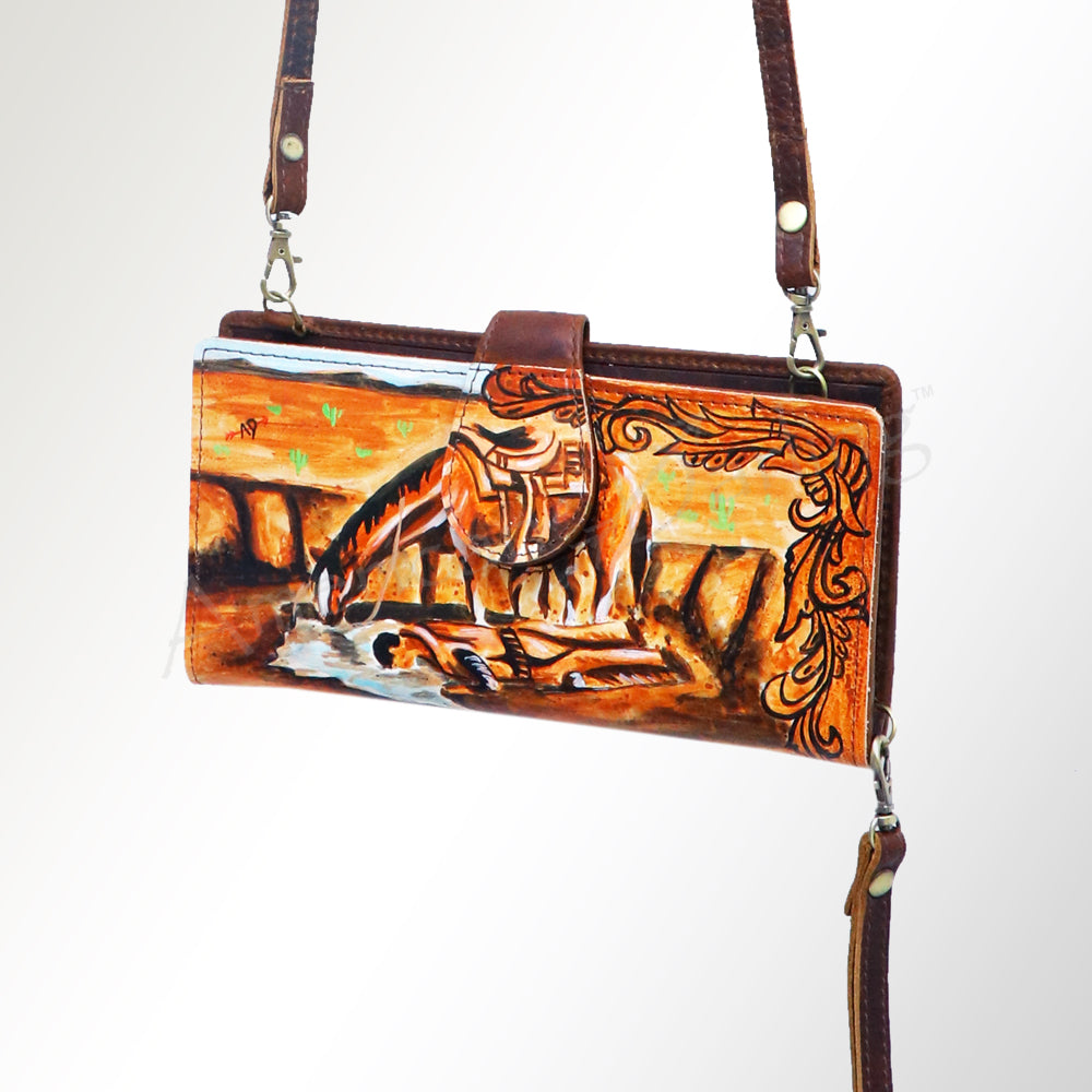 American Darling Wallet Full Grain Genuine Leather Western Women Bag | Handbag Purse Wristlet Travel Clutch