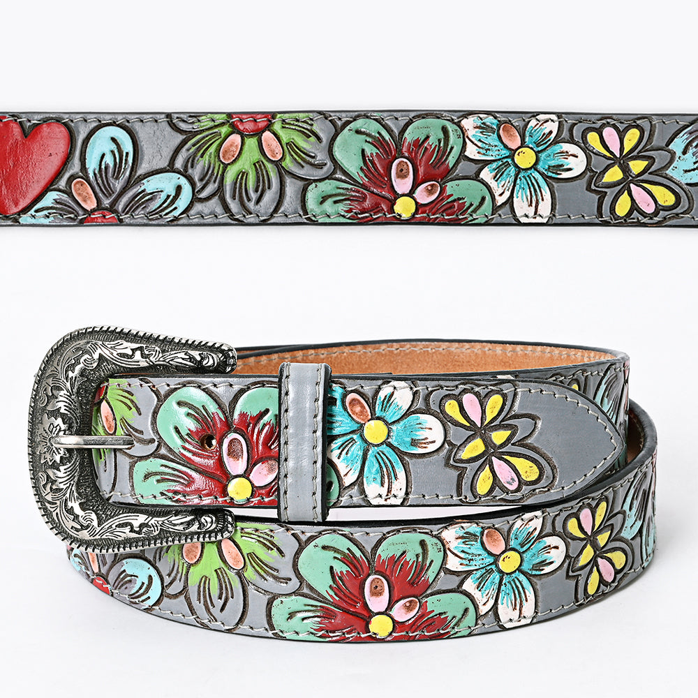 American Darling Beautifully Hand Tooled Tan Genuine Leather Belt Men and Women Western with Removable Buckle