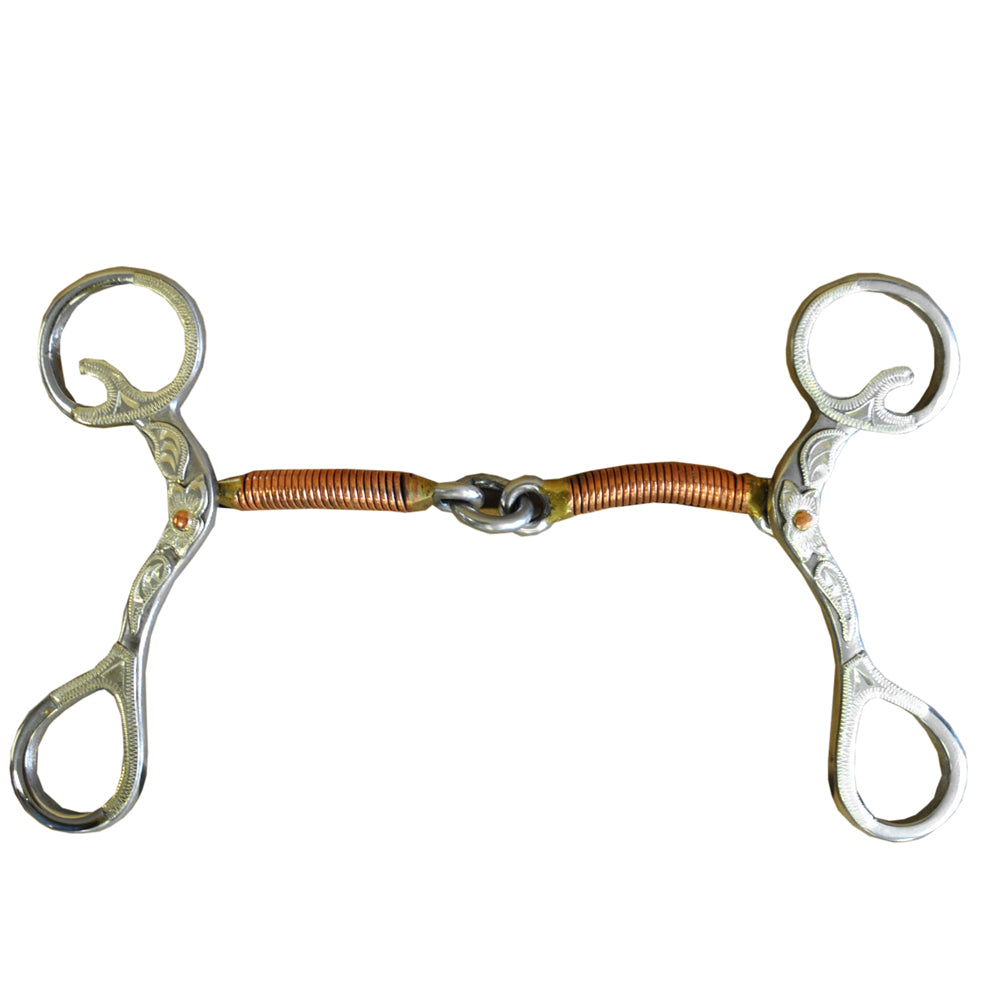 Circle Y O Ring Horse Bit Copper Wrapped Mouth Curb