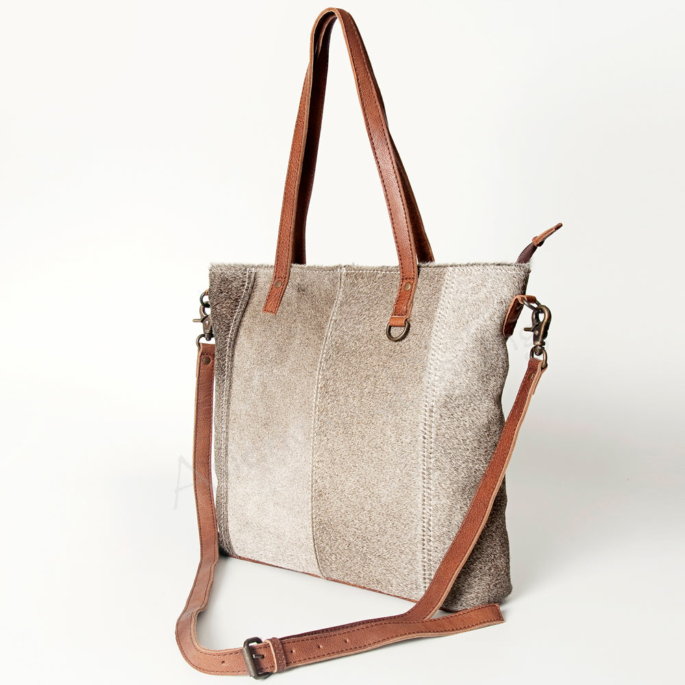 American Darling Hair-on Cowhide Tote Bag – Genuine Leather Western Handbag Adjustable Strap