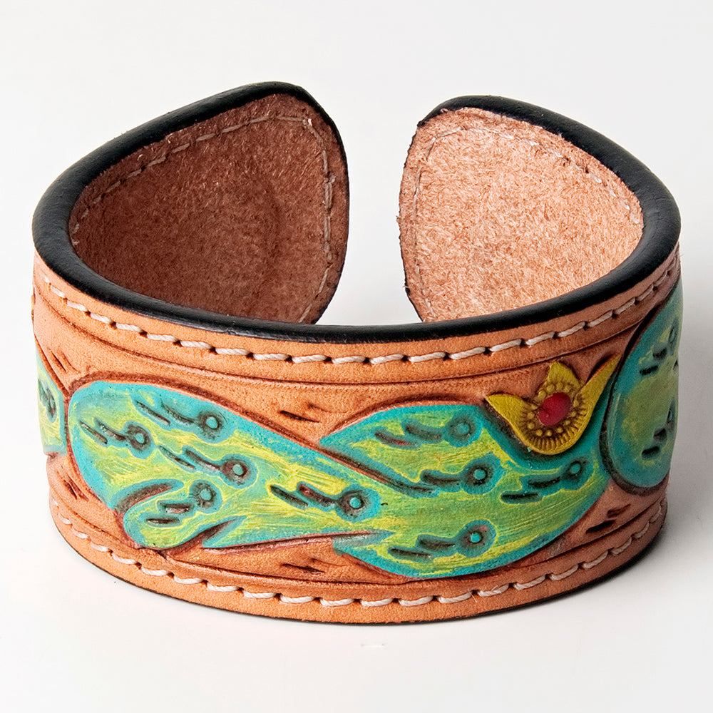 American Darling ADBRF153 Hand tooled carved Genuine Leather Bracelet women
