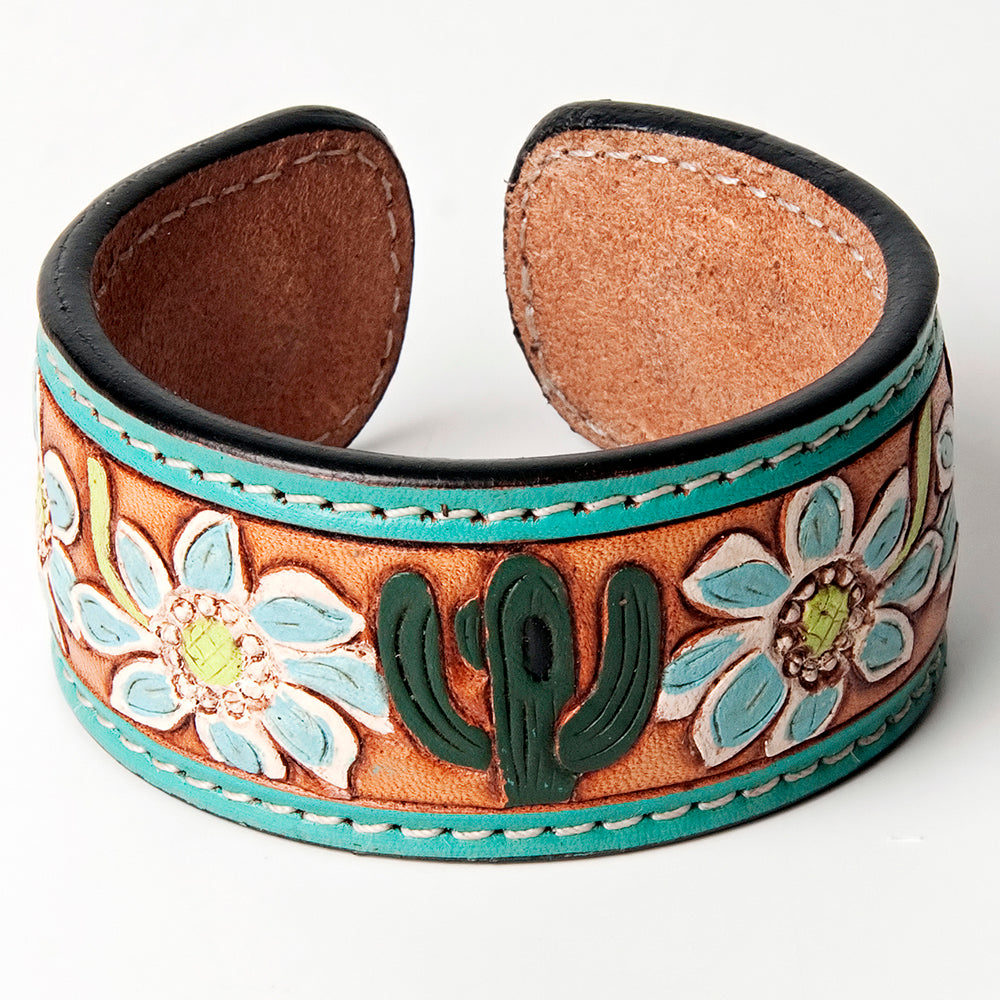American Darling ADBRF158 Hand tooled carved Genuine Leather Bracelet women