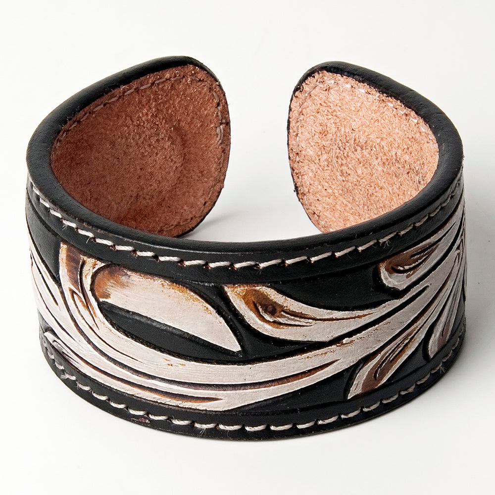 American Darling ADBRF163 Hand tooled carved Genuine Leather Bracelet women