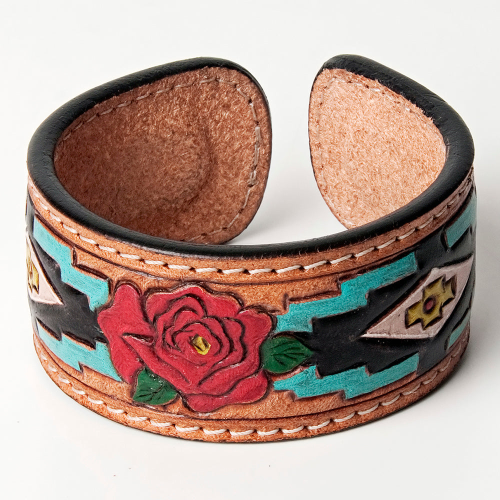 American Darling ADBRF165 Hand tooled carved Genuine Leather Bracelet women