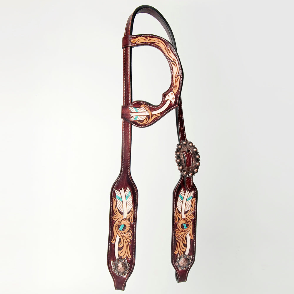 American Darling ADPAF133-HS Western Horse One Ear Headstall Leather