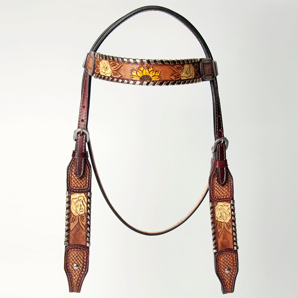 AMERICAN DARLING Western Horse Headstall Breast Collar Set Leather
