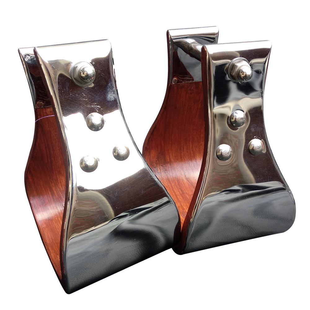 Hilason Western Horse Saddle Stirrup Leather Stainless Stirrups Pair