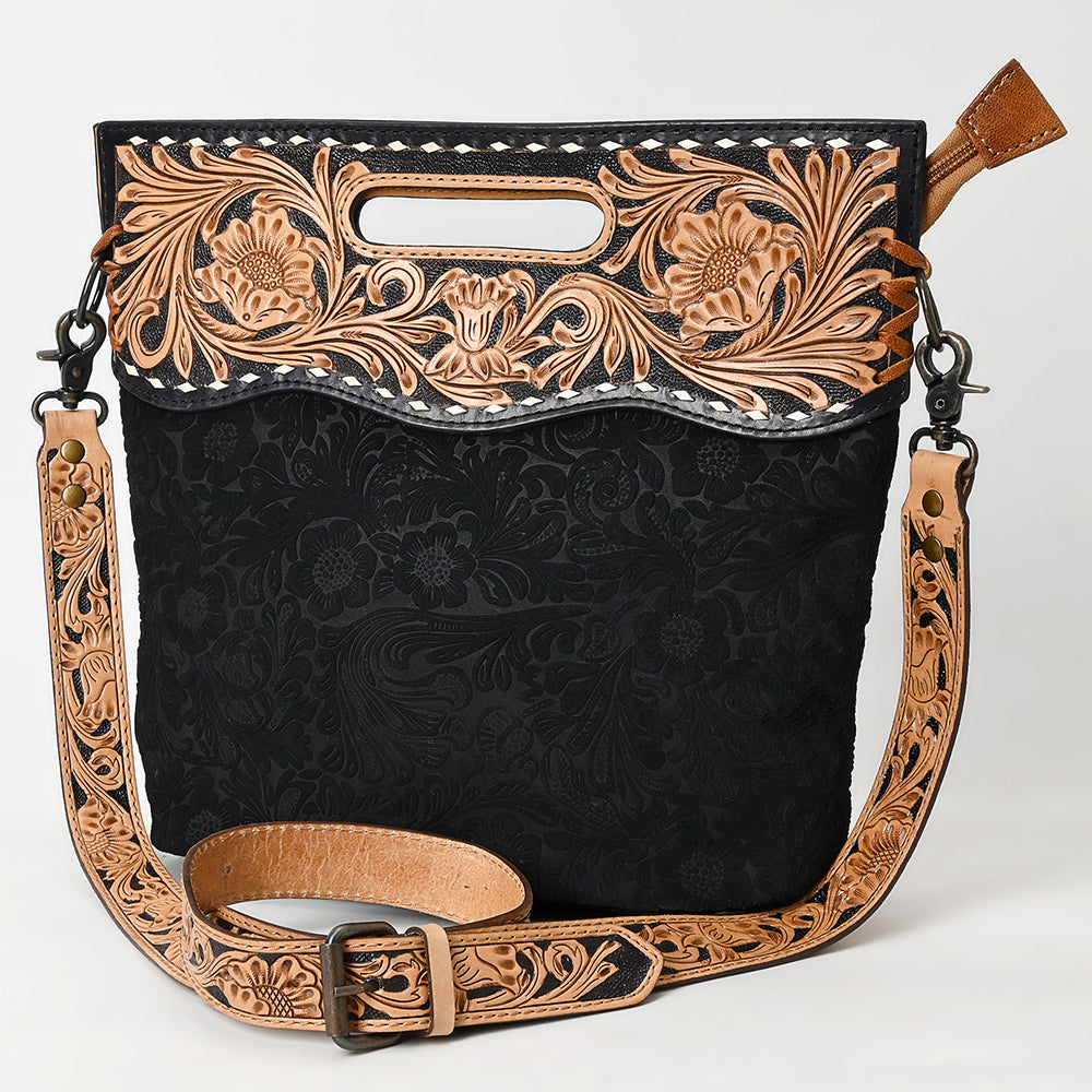 American Darling Clutch Hand Tooled Hair On Genuine Leather Women Bag Western Handbag Purse