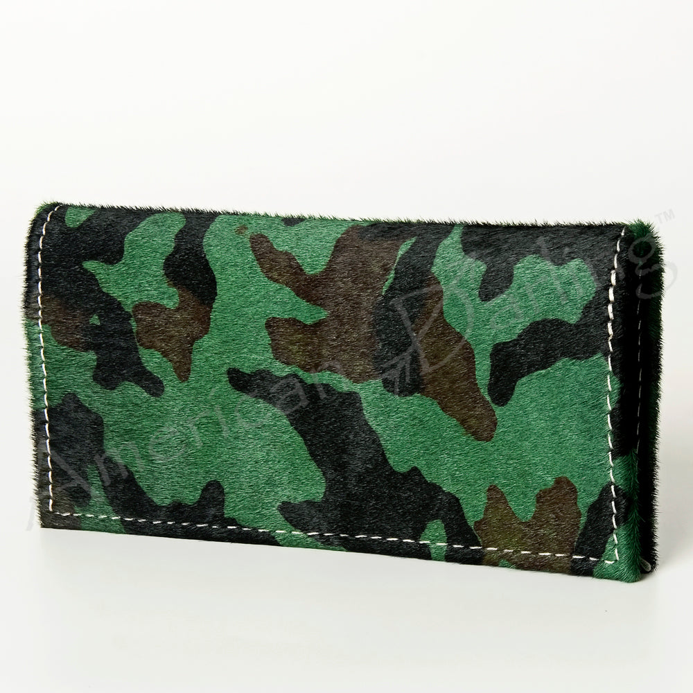 American Darling Wallet Bag, Genuine Hair-On Cowhide, Vegetable-Tanned Full Grain Leather, Western Style Slim Travel Wallet