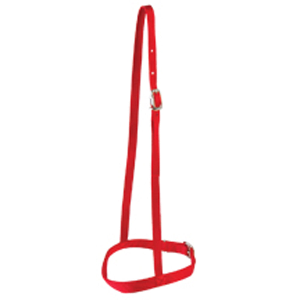 Hilason Western Tack Nylon Horse Noseband Nickel Plated Hardware Red