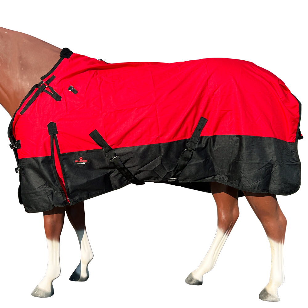 Hilason 1200D Turnout Light Winter Waterproof Rain Sheet Horse Black