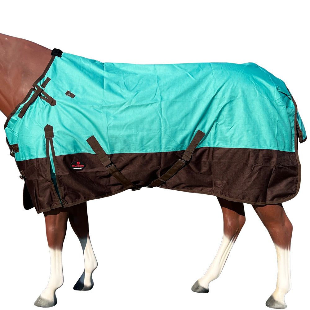 Hilason 1200D Turnout Light Winter Waterproof Rain Sheet Horse Black