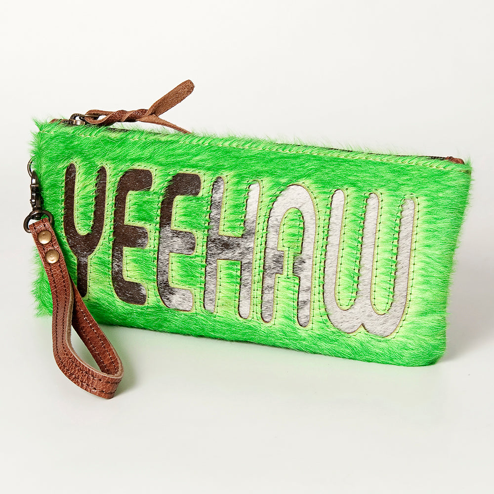 American Darling Wristlet Hair -On Saddle blanket Genuine Leather Western Women Bag | Handbag Purse Travel Clutch