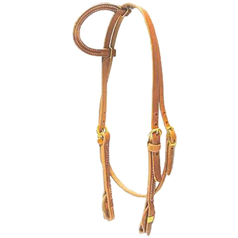 Hilason Single Ear Horse Headstall W/ Quick Change Cheeks Tan