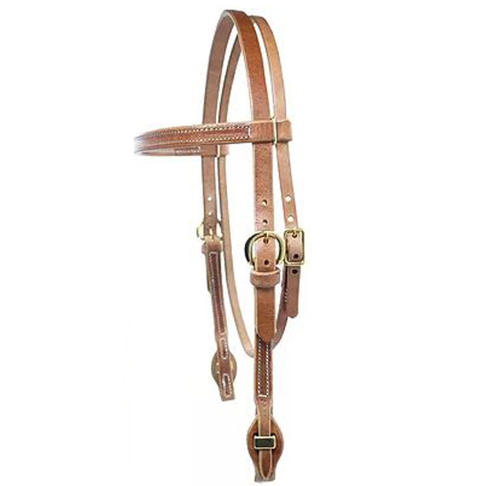 3/4 in Hilason Straight Browband Horse Headstall Quick Change Brown