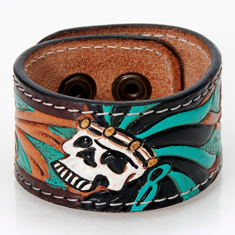 American Darling ADBRF173 Hand tooled carved Genuine Leather Bracelet women