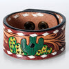 American Darling Bracelet Hand Tooled Carved Genuine Leather Women | Handmade Western Rustic