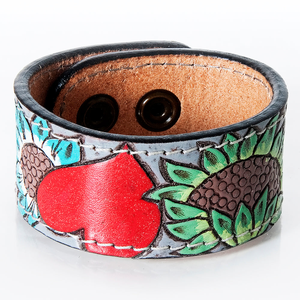 American Darling ADBRF189 Hand tooled carved Genuine Leather Bracelet women