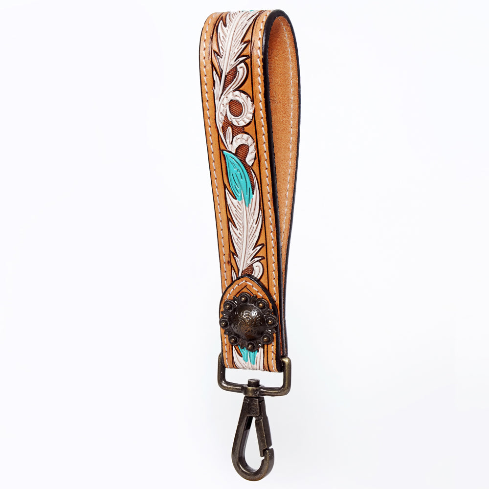 American Darling Hand Tooled Genuine Leather Handle Strap For Wristlet Bag