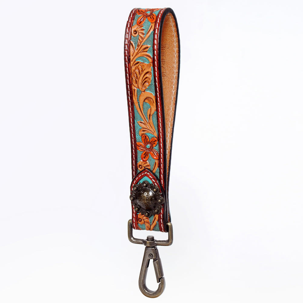 American Darling ADWSF119 Hand Tooled Genuine Leather Handle Strap For Wristlet Bags