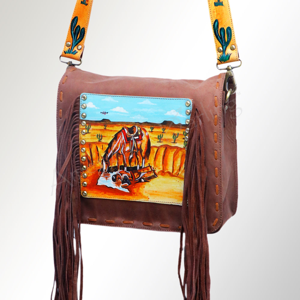 American Darling Crossbody Hand Painted Full Grain Genuine Leather Western Women Bag Handbag Purse