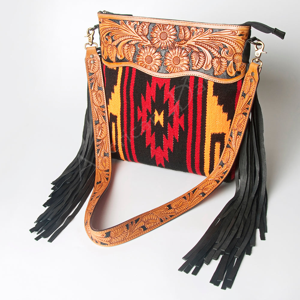 American Darling Signature Crossbody Hand Tooled Saddle Blanket Genuine Leather women bag western handbag purse