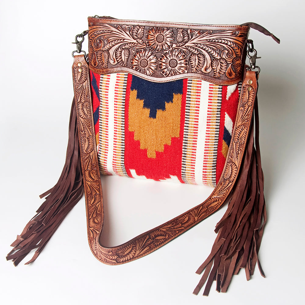 American Darling Signature Crossbody Hand Tooled Saddle Blanket Genuine Leather women bag western handbag purse