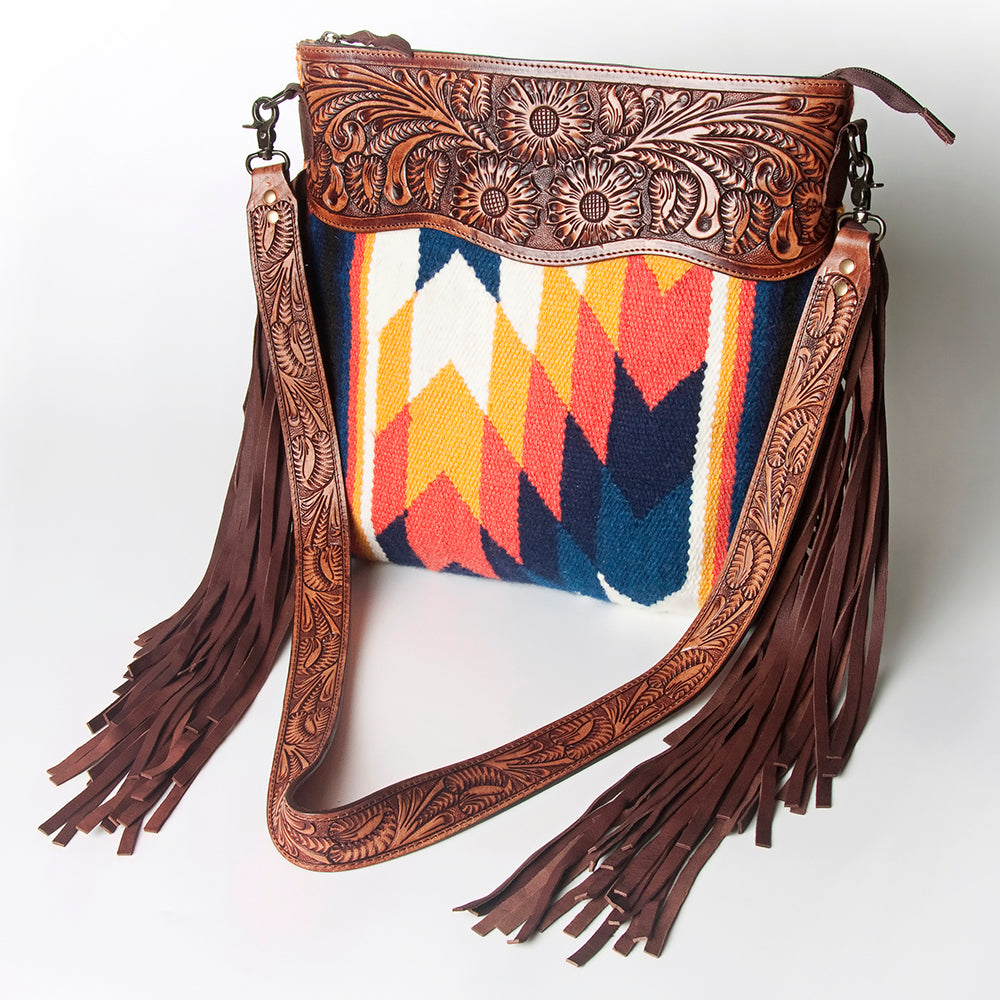 American Darling Signature Crossbody Hand Tooled Saddle Blanket Genuine Leather women bag western handbag purse
