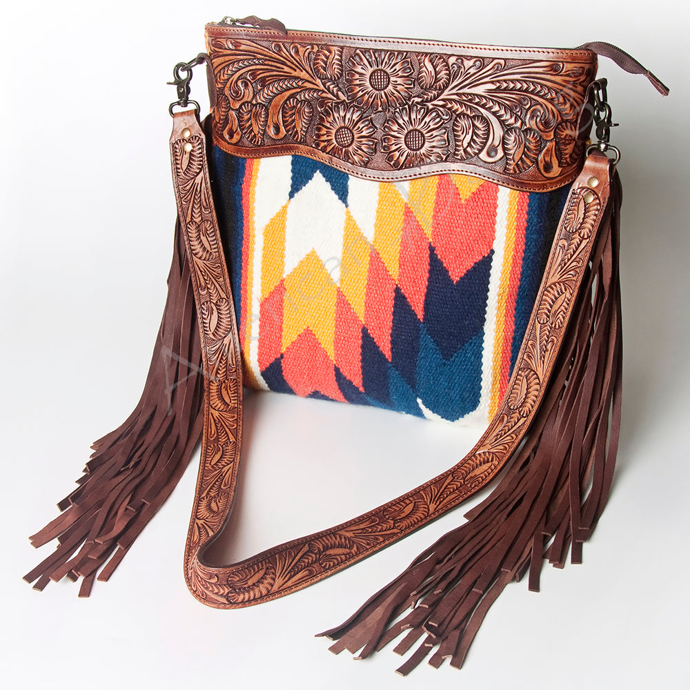 American Darling Signature Crossbody Hand Tooled Saddle Blanket Genuine Leather women bag western handbag purse